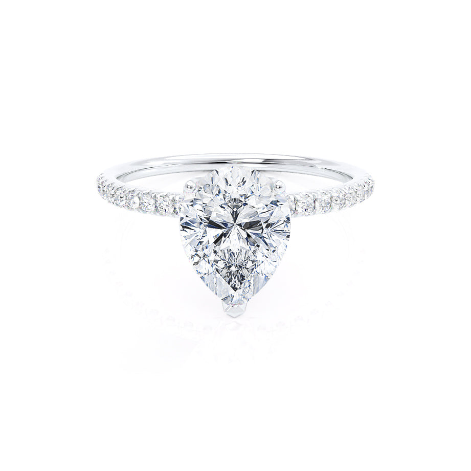 2.10 CT Pear Shaped Moissanite Solitaire Engagement Ring
