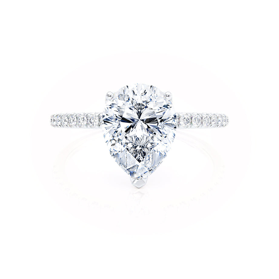 
                  
                    0.94 CT Pear Shaped Moissanite Solitaire Pave Style Engagement Ring 2
                  
                
