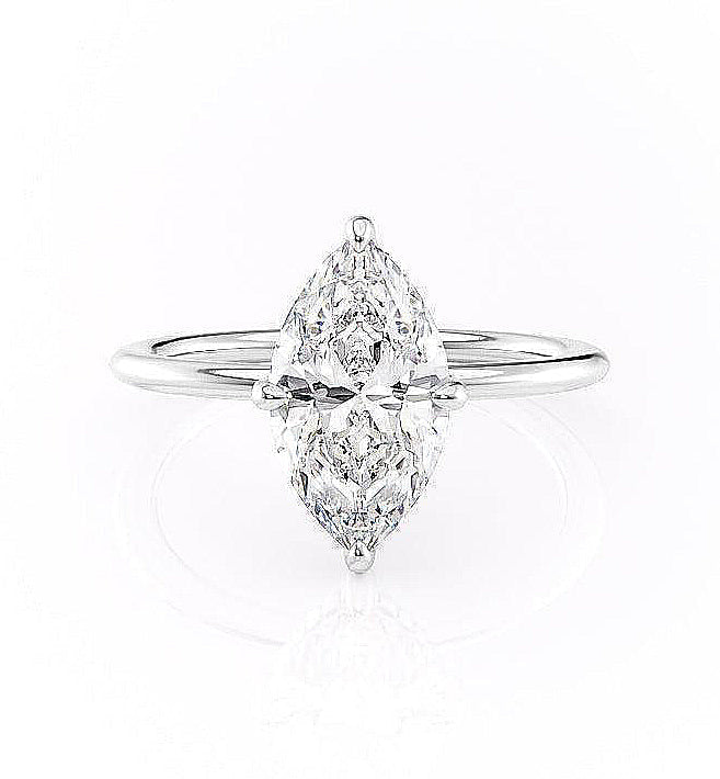 
                  
                    1.58 CT Marquise Cut Solitaire Hidden Halo Setting Moissanite Engagement Ring 10
                  
                