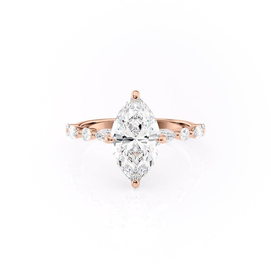 
                  
                    1.58 CT Marquise Cut Solitaire Pave Setting Moissanite Engagement Ring 12
                  
                