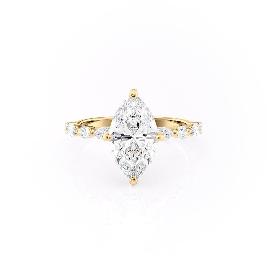 
                  
                    1.58 CT Marquise Cut Solitaire Pave Setting Moissanite Engagement Ring 11
                  
                