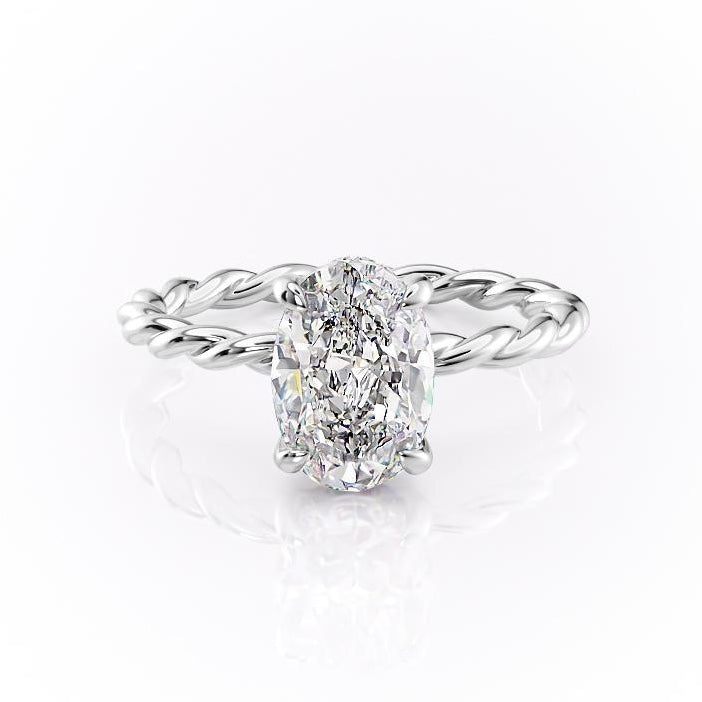 
                  
                    2.10 CT Oval Solitaire & Twisted Band Style Moissanite Engagement Ring 10
                  
                