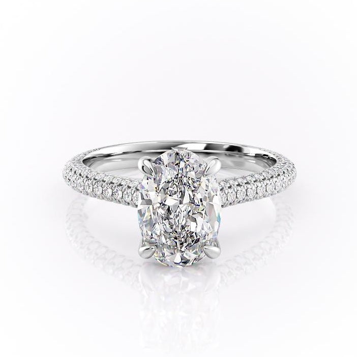 
                  
                    1.91 CT Oval Cut Solitaire Triple Pave Setting Moissanite Engagement Ring 10
                  
                