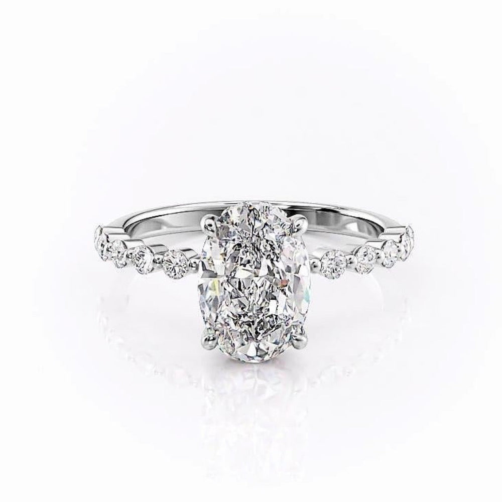 
                  
                    2.10 CT Oval Cut Solitaire Pave Setting Moissanite Engagement Ring
                  
                