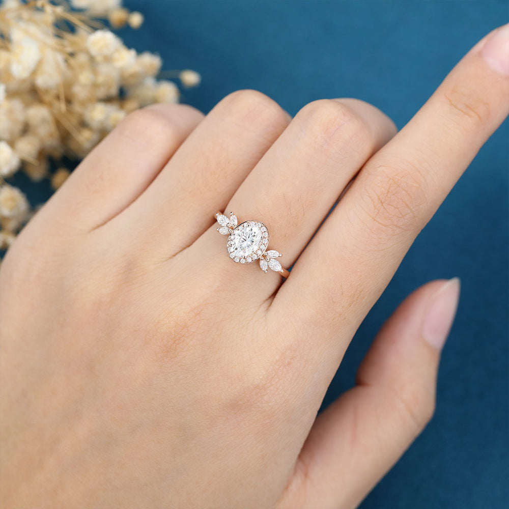 
                  
                    1.33 CT Oval Shaped Moissanite Halo Engagement Ring
                  
                