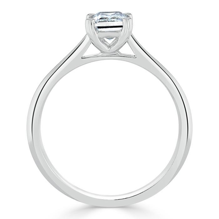 1.0 CT Emerald Cut Moissanite Solitaire Engagement Ring 2