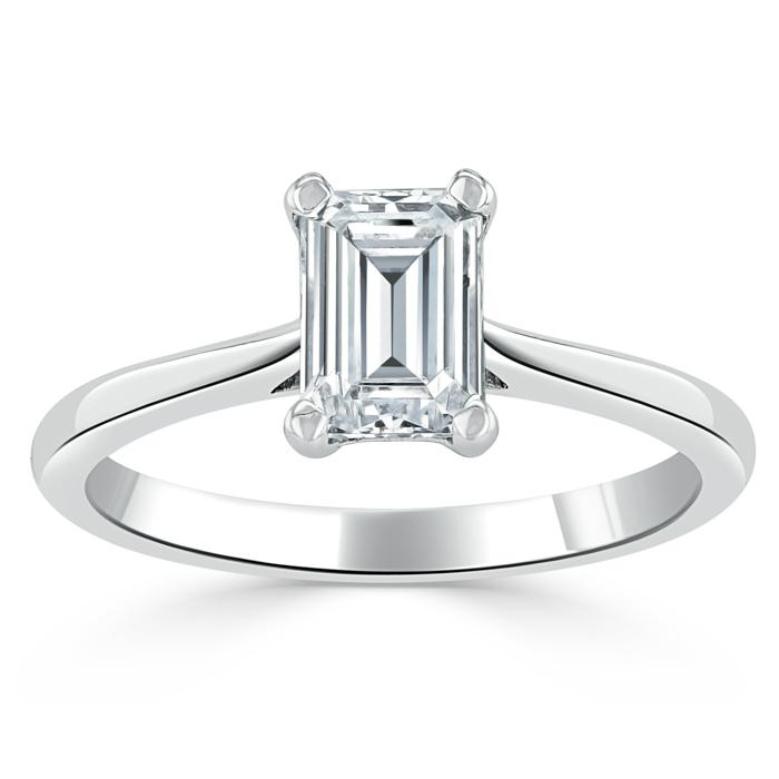 
                  
                    1.0 CT Emerald Cut Moissanite Solitaire Engagement Ring 4
                  
                