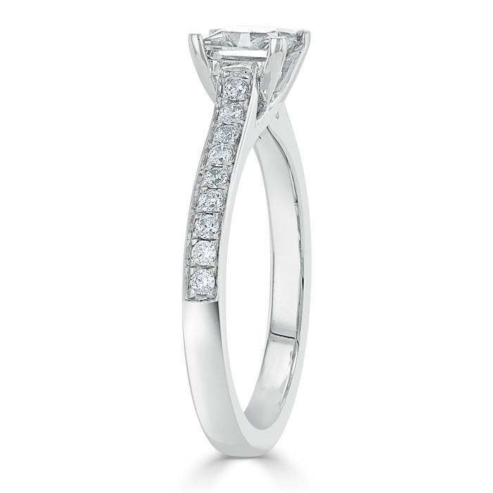 
                  
                    1.0 CT Princess Cut Solitaire Channel Pave Setting Moissanite Engagement Ring 3
                  
                