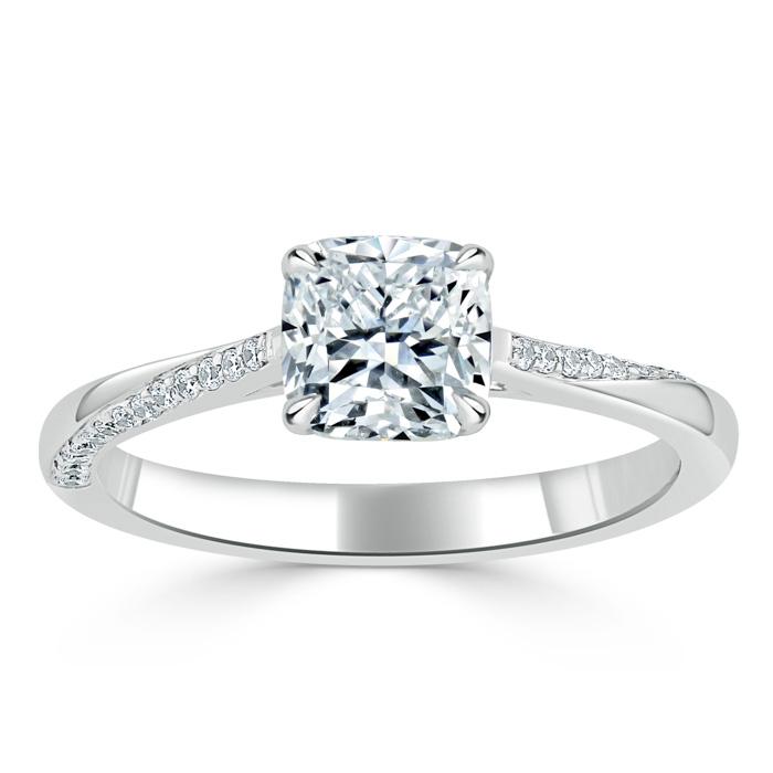 1.25 CT Cushion Cut Solitaire Moissanite Engagement Ring 2