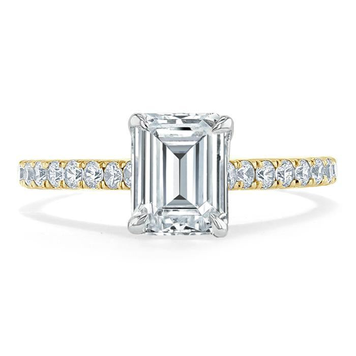 
                  
                    1.50 CT Emerald Cut Solitaire Pave Setting Moissanite Engagement Ring 3
                  
                