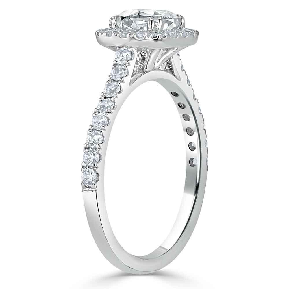 
                  
                    1.0 CT Cushion Cut Halo Pave Moissanite Engagement Ring 3
                  
                
