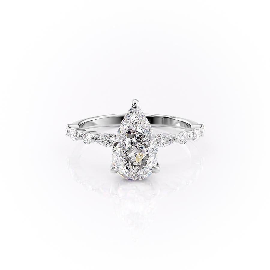 
                  
                    2.0 CT Pear Cut Solitaire Pave Setting Moissanite Engagement Ring 10
                  
                