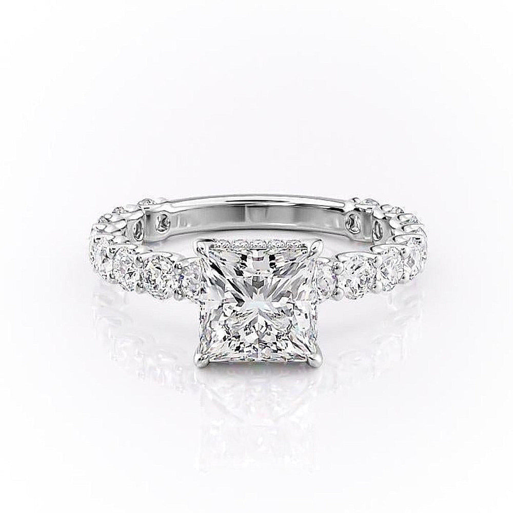 
                  
                    2.08 CT Princess Cut Solitaire Pave Setting Moissanite Engagement Ring
                  
                