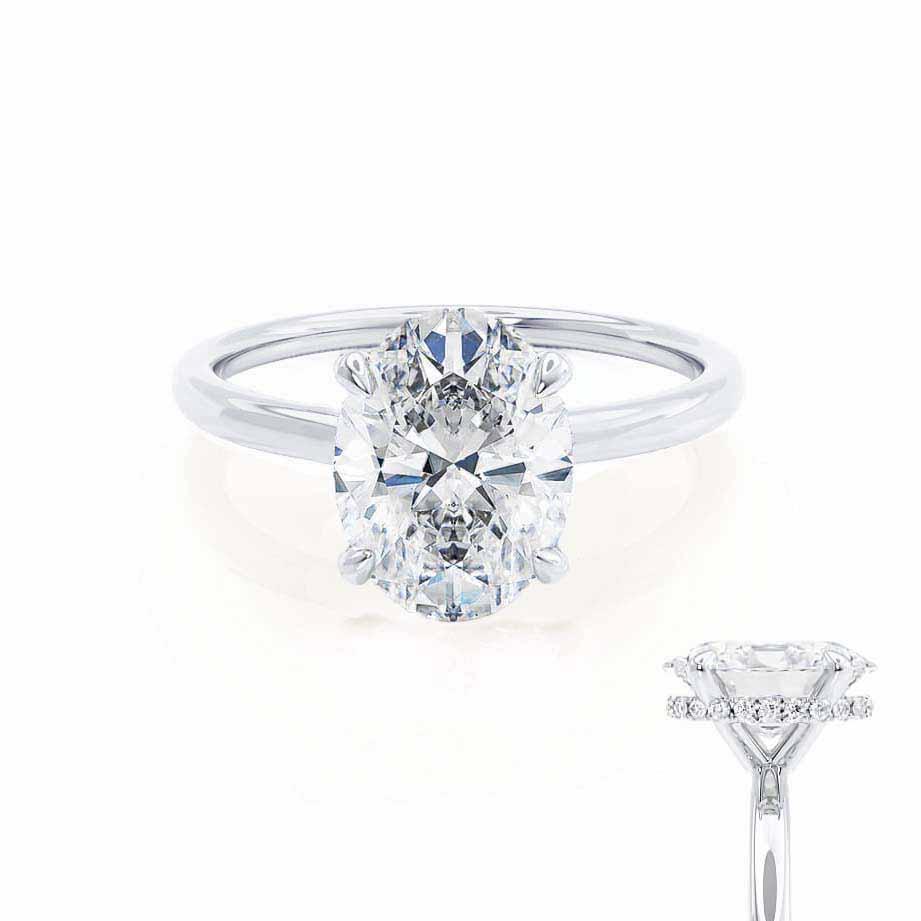 
                  
                    0.90 CT Oval Shaped Moissanite Hidden Halo Style Engagement Ring 3
                  
                