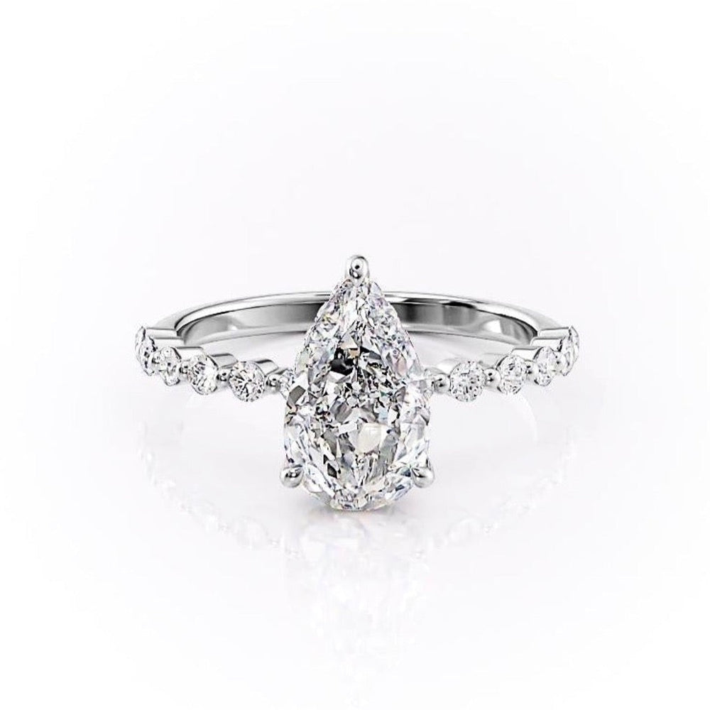 
                  
                    2.0 CT Pear Cut Solitaire Dainty Pave Moissanite Engagement Ring 10
                  
                