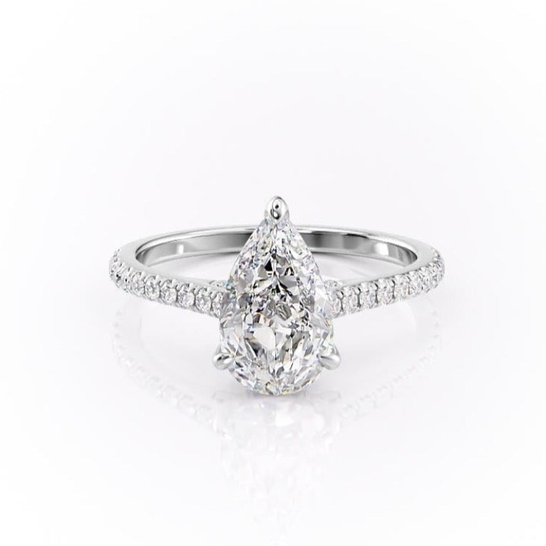 
                  
                    2.0 CT Pear Cut Solitaire Pave Setting Moissanite Engagement Ring
                  
                