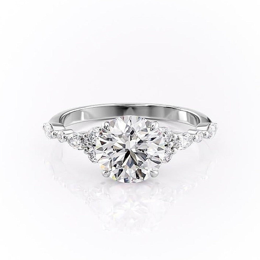 
                  
                    1.60 CT Round Cut Cluster Style Moissanite Engagement Ring
                  
                