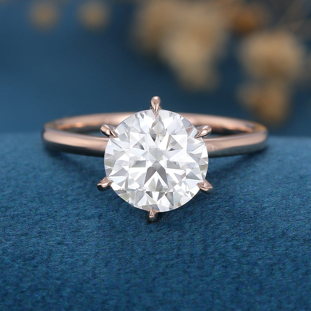 1.90 CT Round Shaped Moissanite Solitaire Engagement Ring