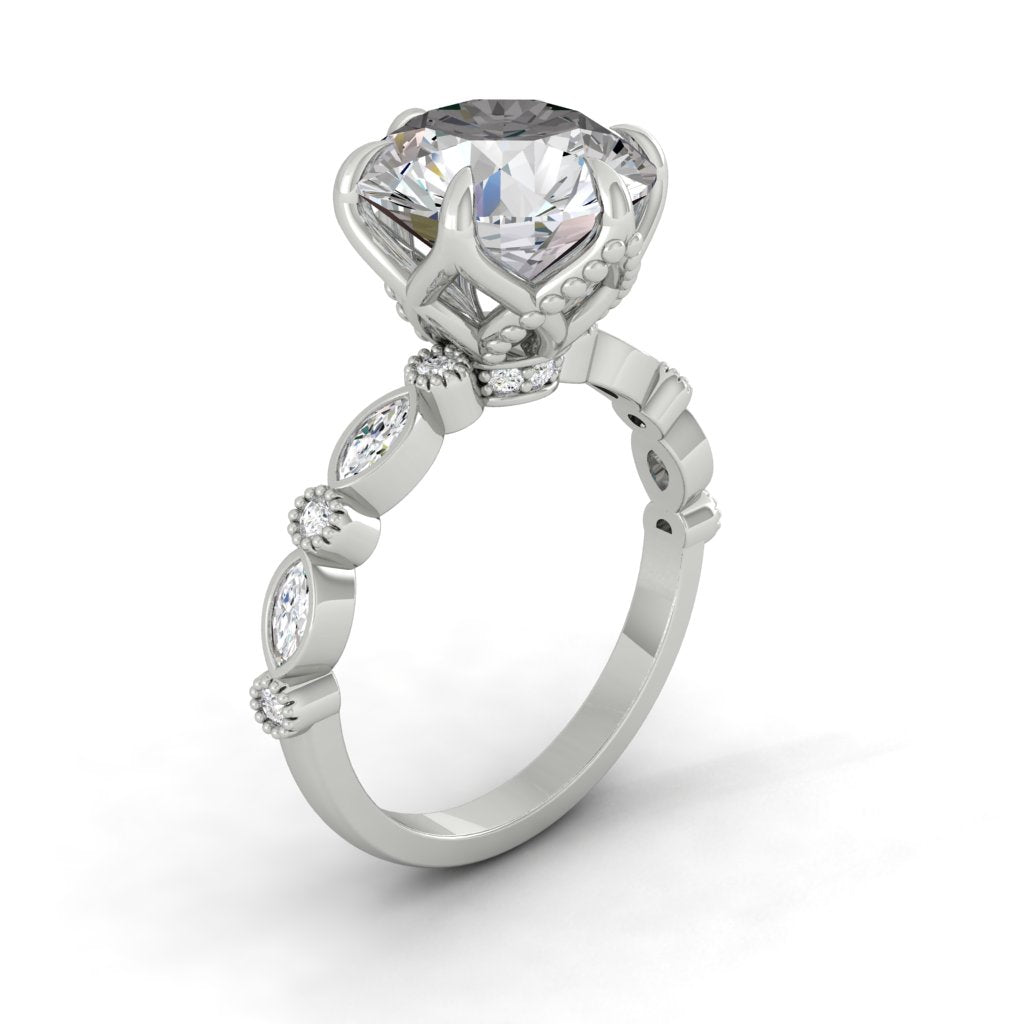 
                  
                    4.11 CT Round Cut Pave Moissanite Engagement Ring 6
                  
                