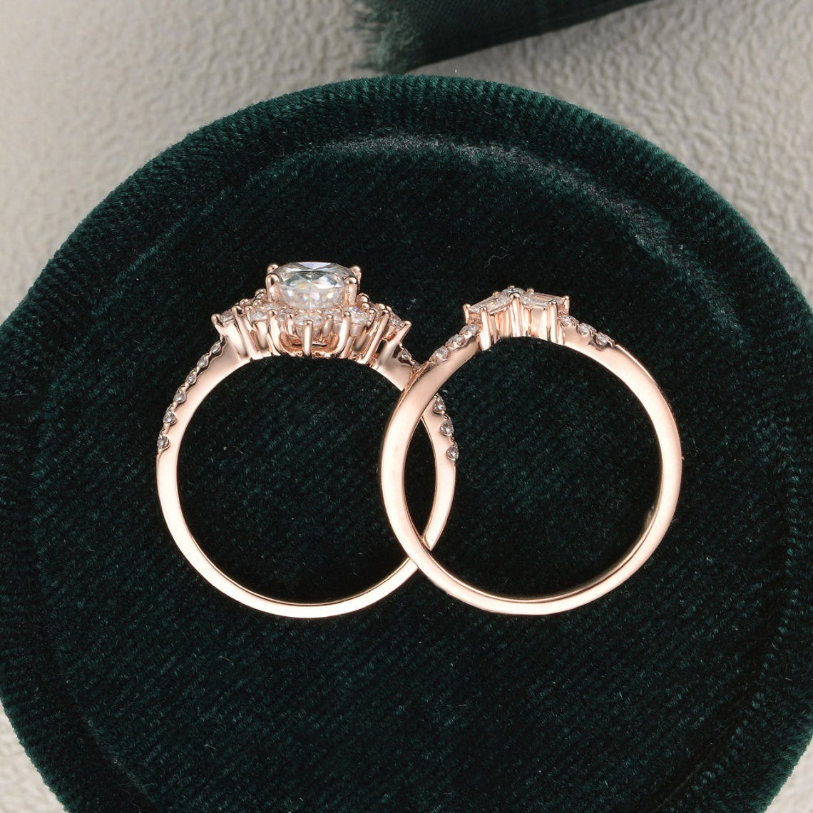 
                  
                    1.50 CT Pear Cut Cluster Art Deco Moissanite Bridal Ring Set 7
                  
                