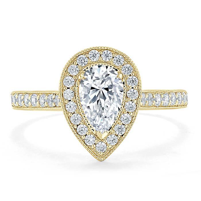 
                  
                    1.52 CT Pear Cut Halo Channel Pave Moissanite Engagement Ring 5
                  
                