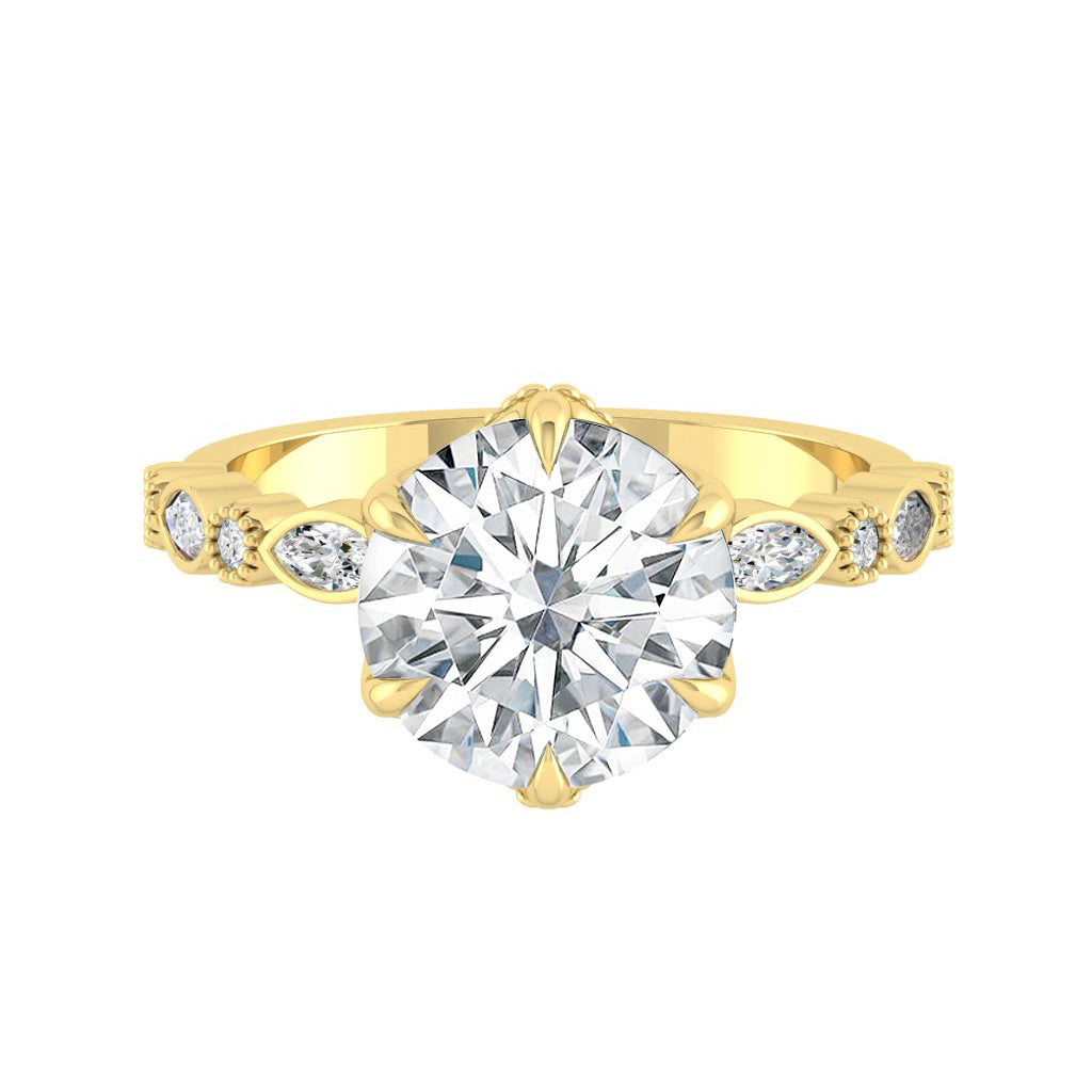 
                  
                    4.11 CT Round Cut Pave Moissanite Engagement Ring 8
                  
                