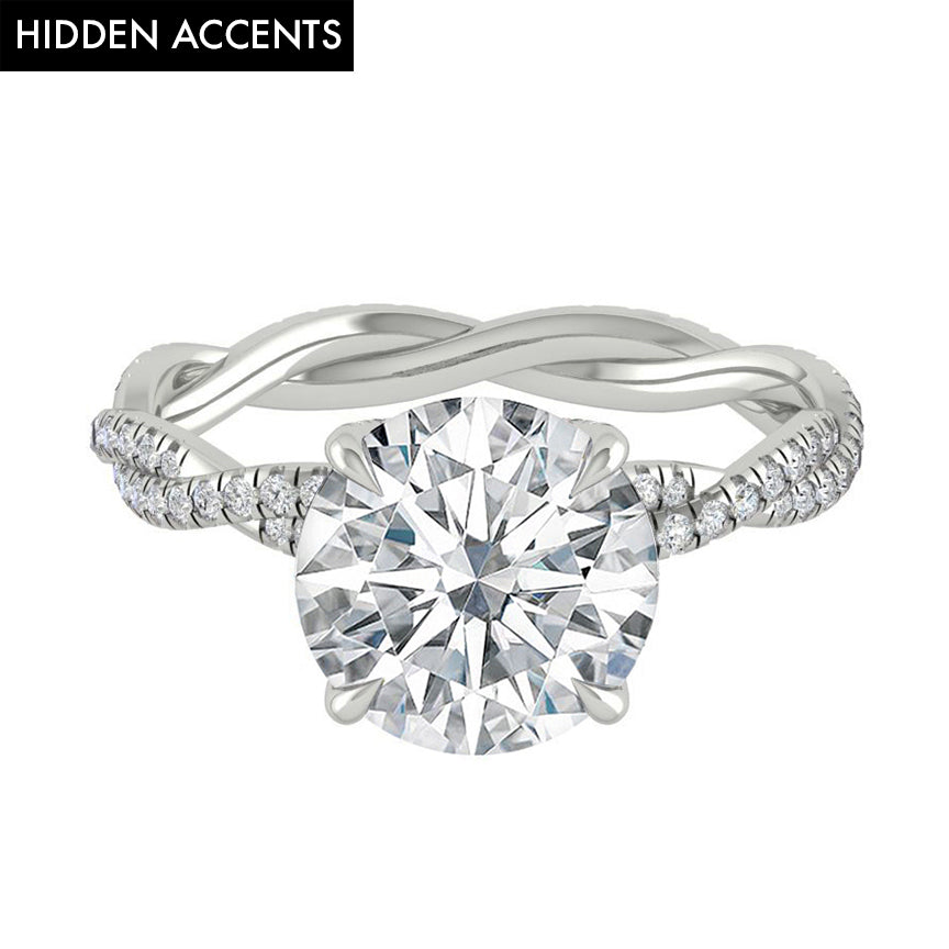 
                  
                    4.11 CT Round Cut Twisted Pave Moissanite Engagement Ring 9
                  
                