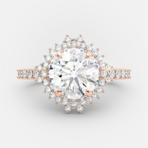 
                  
                    2.0 CT Round Cut Cluster Halo Style Moissanite Engagement Ring
                  
                