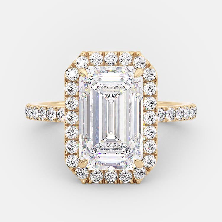 
                  
                    3.18 CT Emerald Cut Halo Style Moissanite Engagement Ring 5
                  
                