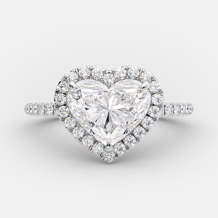
                  
                    2.0 CT Heart Cut Halo Style Moissanite Engagement Ring 4
                  
                