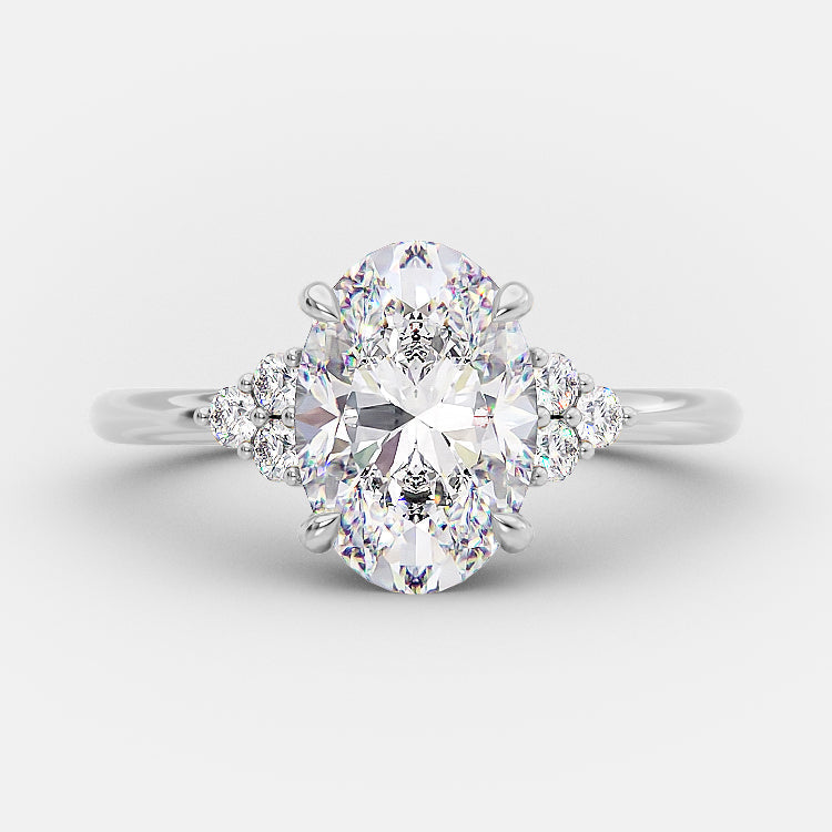 
                  
                    2.72 CT Oval Cut Cluster Setting Moissanite Engagement Ring
                  
                