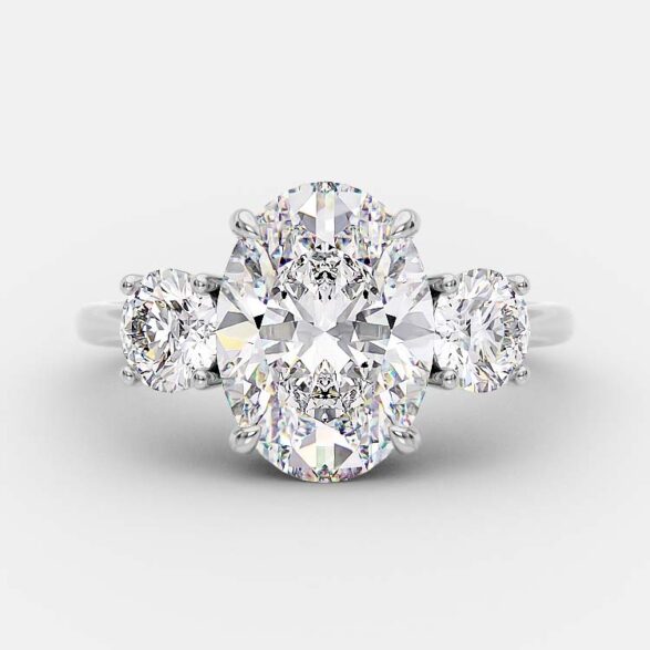 
                  
                    2.1 CT Oval Three Stone Moissanite Engagement Ring 4
                  
                