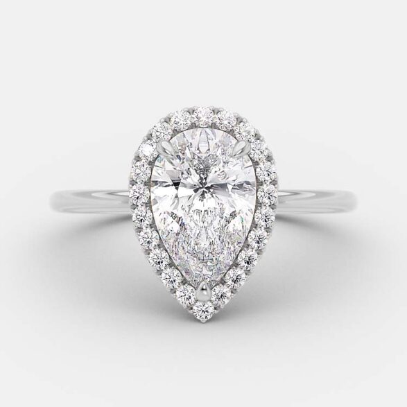 
                  
                    2.5 CT Pear Halo Style Moissanite Engagement Ring 4
                  
                