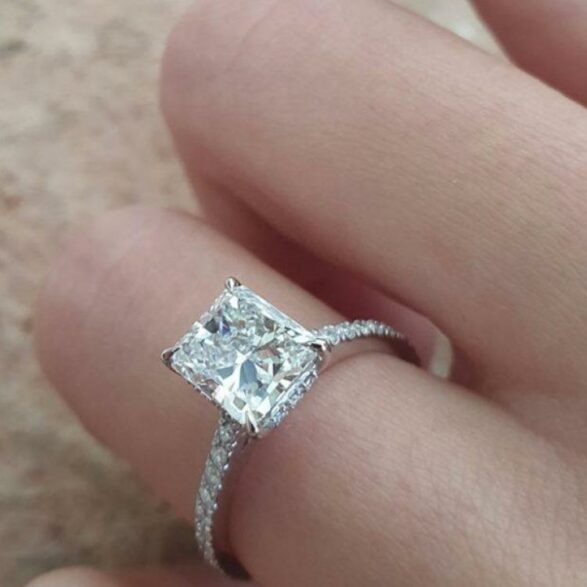 
                  
                    1.67 CT Radiant Hidden Halo & Pave Moissanite Engagement Ring
                  
                