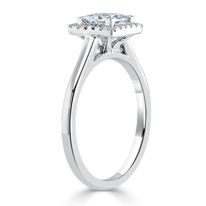 
                  
                    1.0 CT Princess Cut Halo Moissanite Engagement Ring 4
                  
                
