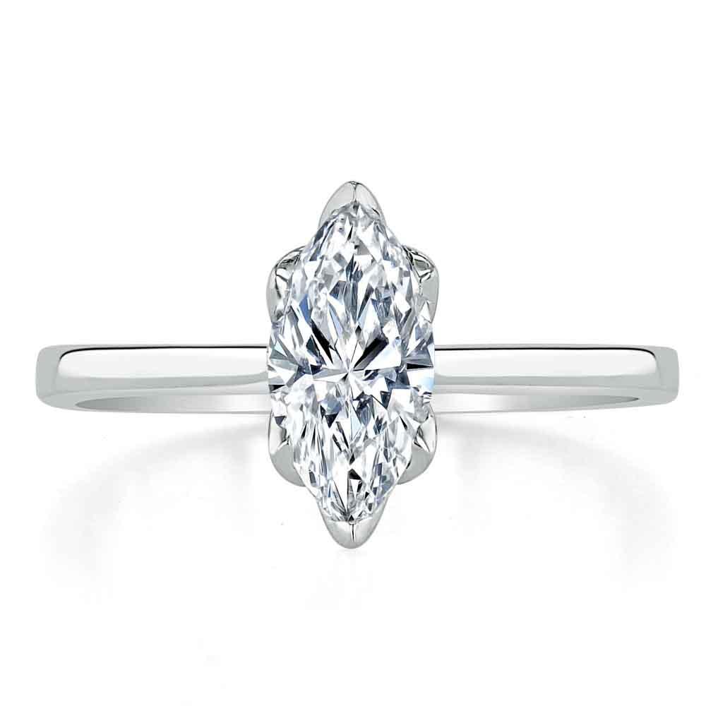 1.0 CT Marquise Cut Solitaire Moissanite Engagement Ring 1
