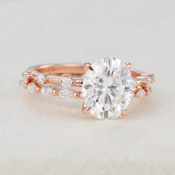 
                  
                    3.0 CT Oval Moissanite Solitaire Bridal Ring Set
                  
                