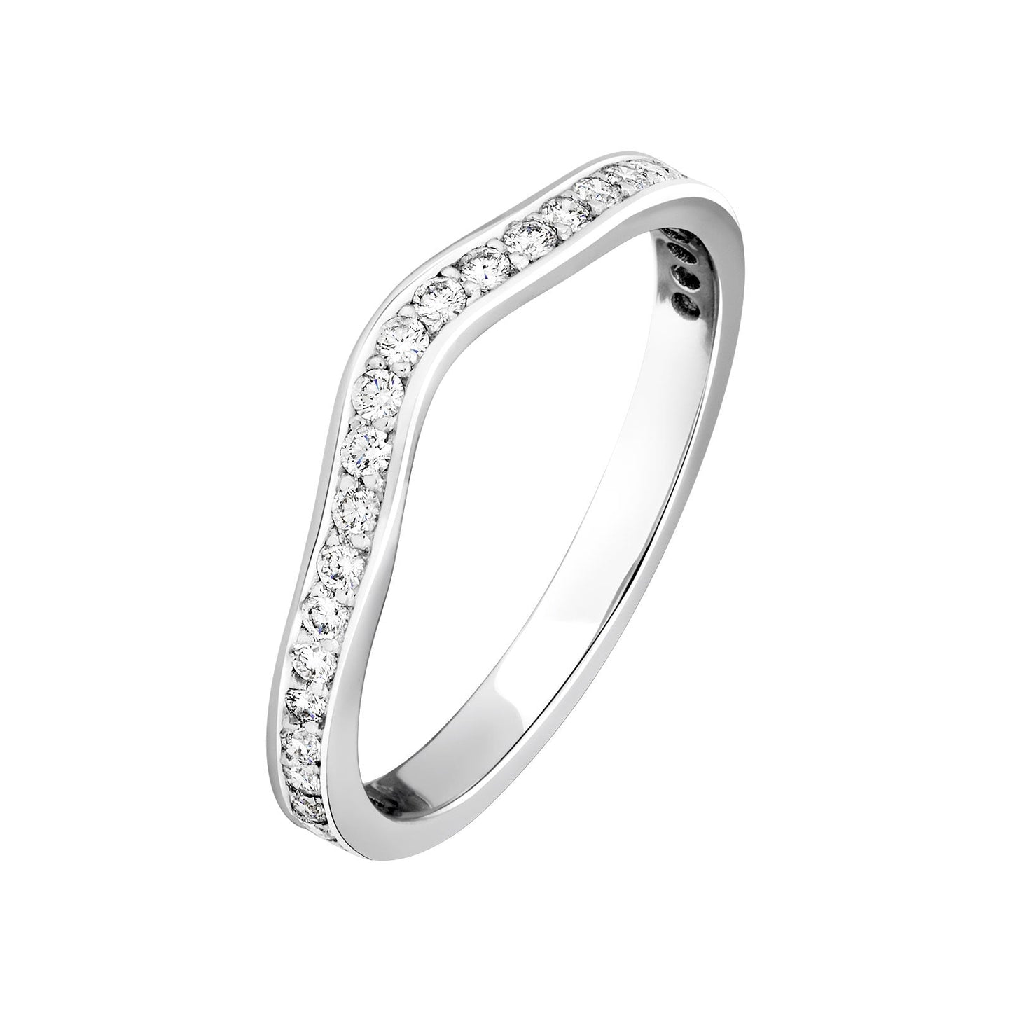 0.32 CT Round Shaped Moissanite Channel Setting Wedding Band 1