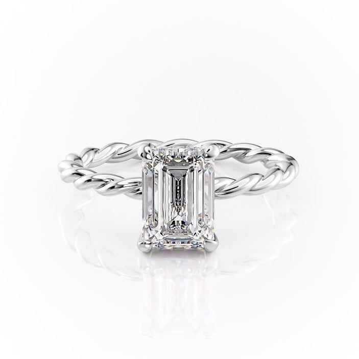 
                  
                    2.10 CT Emerald Cut Solitaire Twisted Rope Moissanite Engagement Ring 10
                  
                