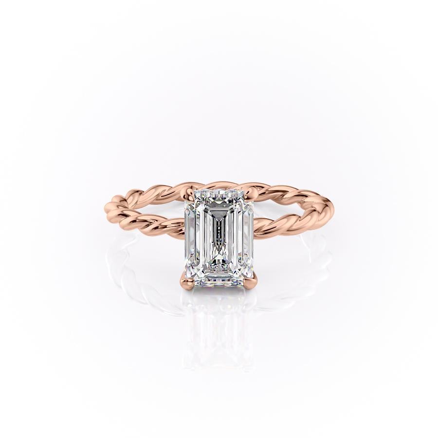
                  
                    2.10 CT Emerald Cut Solitaire Twisted Rope Moissanite Engagement Ring 12
                  
                