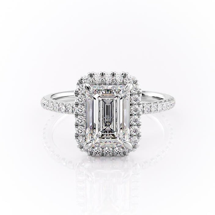 
                  
                    2.10 Emerald Halo Style Moissanite Engagement Ring 10
                  
                