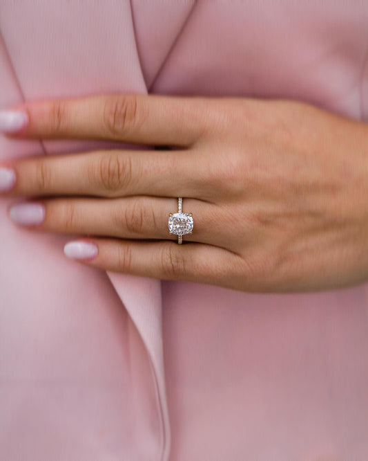 2.80 CT Cushion Pave Moissanite Engagement Ring 1