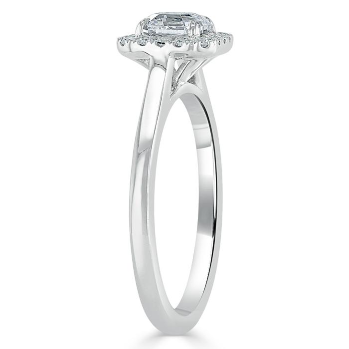 
                  
                    0.75 CT Asscher Cut Halo Moissanite Engagement Ring 4
                  
                