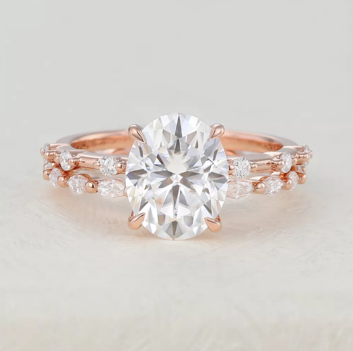 
                  
                    3.0 CT Oval Moissanite Solitaire Bridal Ring Set 1
                  
                
