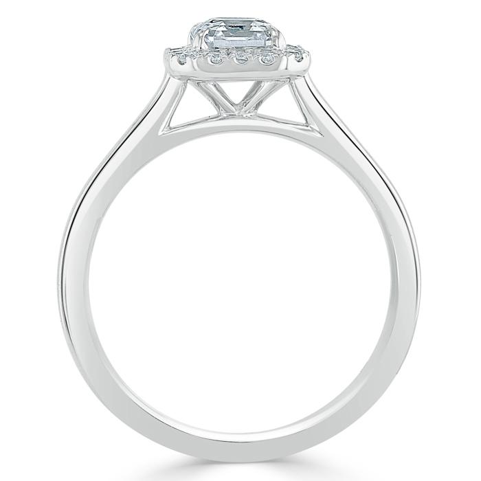 
                  
                    0.75 CT Asscher Cut Halo Moissanite Engagement Ring 5
                  
                