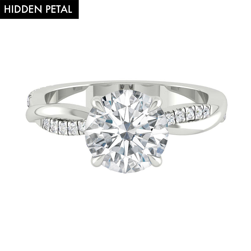 
                  
                    1.85 CT Round Cut Solitaire Twisted Pave Moissanite Engagement Ring
                  
                