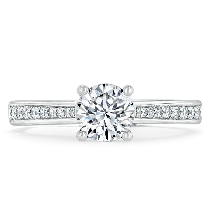 0.75 CT Round Cut Solitaire Moissanite Engagement Ring With Channel Setting 1