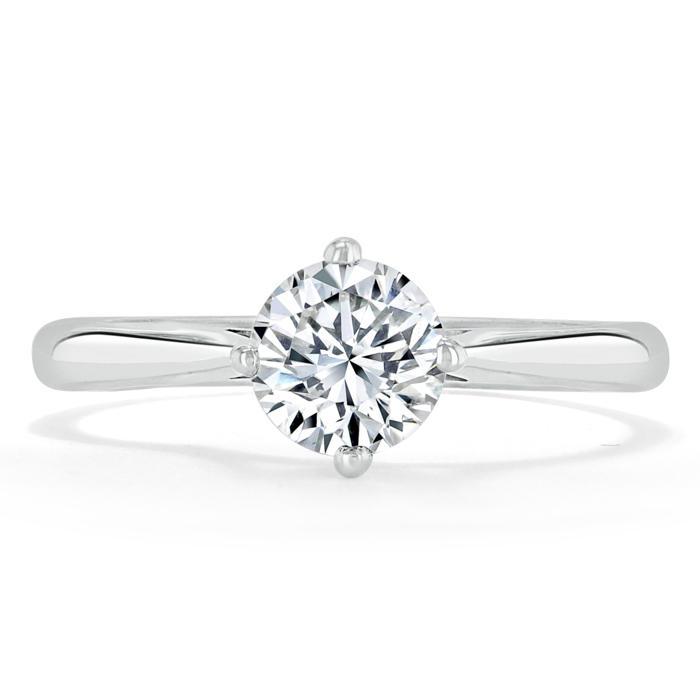 0.75 CT Round Cut Solitaire Moissanite Engagement Ring 1