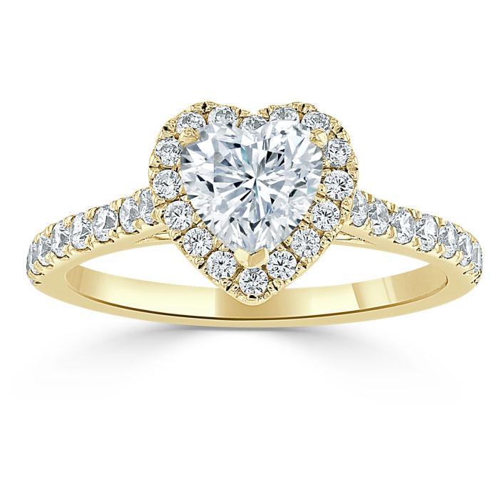 
                  
                    1.0 CT Heart Cut Halo Moissanite Engagement Ring With Pave Setting 4
                  
                