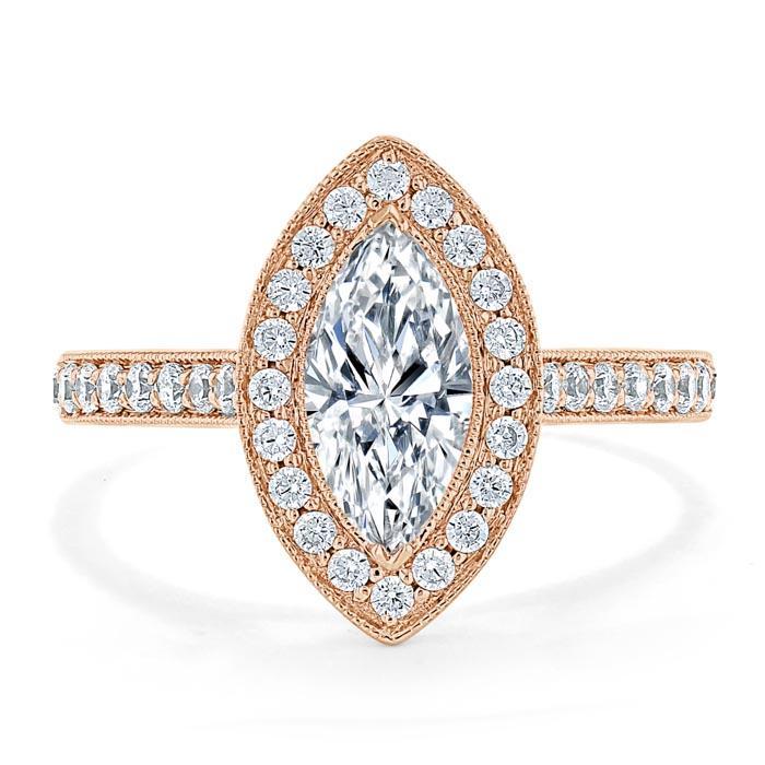 
                  
                    1.0 CT Marquise Cut Halo Moissanite Engagement Ring With Pave Setting 7
                  
                